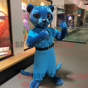Blue Jaguarundi mascot...