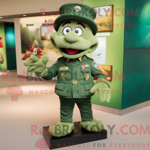 Groen groen baret mascotte...