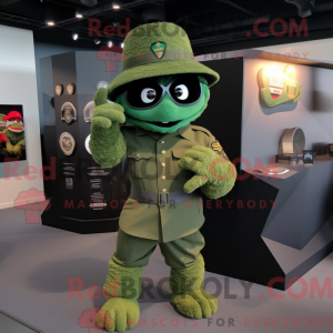 Groen groen baret mascotte...
