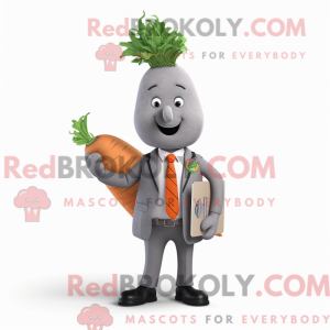 Gray Carrot mascot costume...