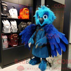 Blå Harpy-maskotdraktfigur...