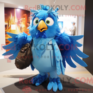Blå Harpy-maskotdraktfigur...