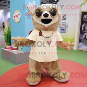 Cream Sloth maskot kostume...