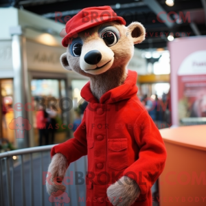 Red Meerkat mascot costume...