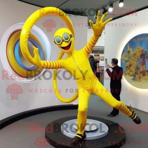 Gul Contortionist maskot...