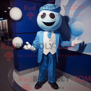 Blå golfbold maskot kostume...