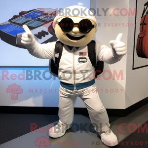 White Superhero mascot...