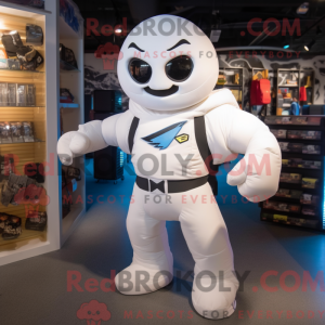 White Superhero mascot...