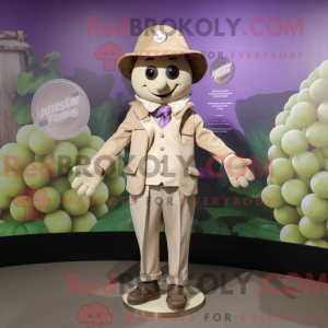 Beige druif mascottekostuum...