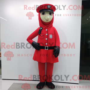 Red Police Officer mascot...