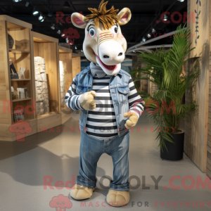 Tan Zebra-maskotdraktfigur...