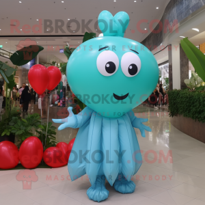 Cyan hjerteformede balloner...