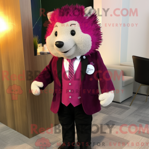 Magenta pinnsvin maskot...