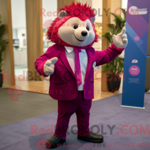 Magenta pindsvin maskot...