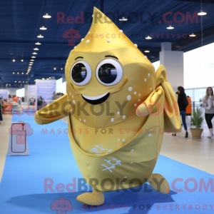 Gold Ray maskot kostume...