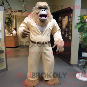 Beige Gorilla maskot...