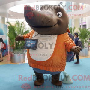 Brown Humpback Whale mascot...
