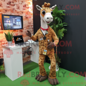 Brun Giraffe mask drakt...