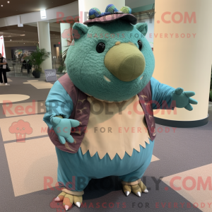 Cyan Glyptodon mascot...