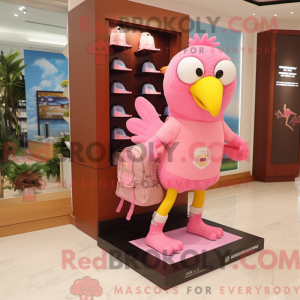 Pink Pigeon maskot kostume...