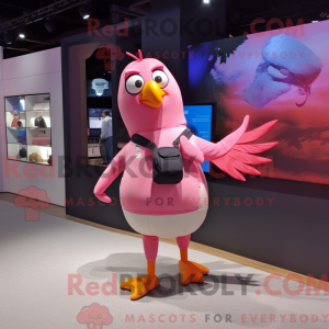 Pink Pigeon maskot kostume...
