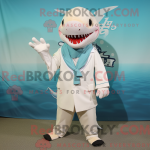 Cream Shark-mascottekostuum...