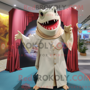 Cream Shark-mascottekostuum...