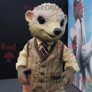 Tan Pangolin mascot costume...