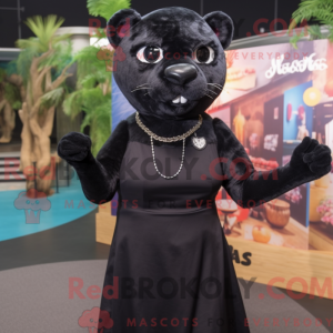 Sort Jaguarundi maskot...