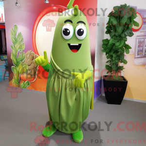 Olive Green Bean mascot...