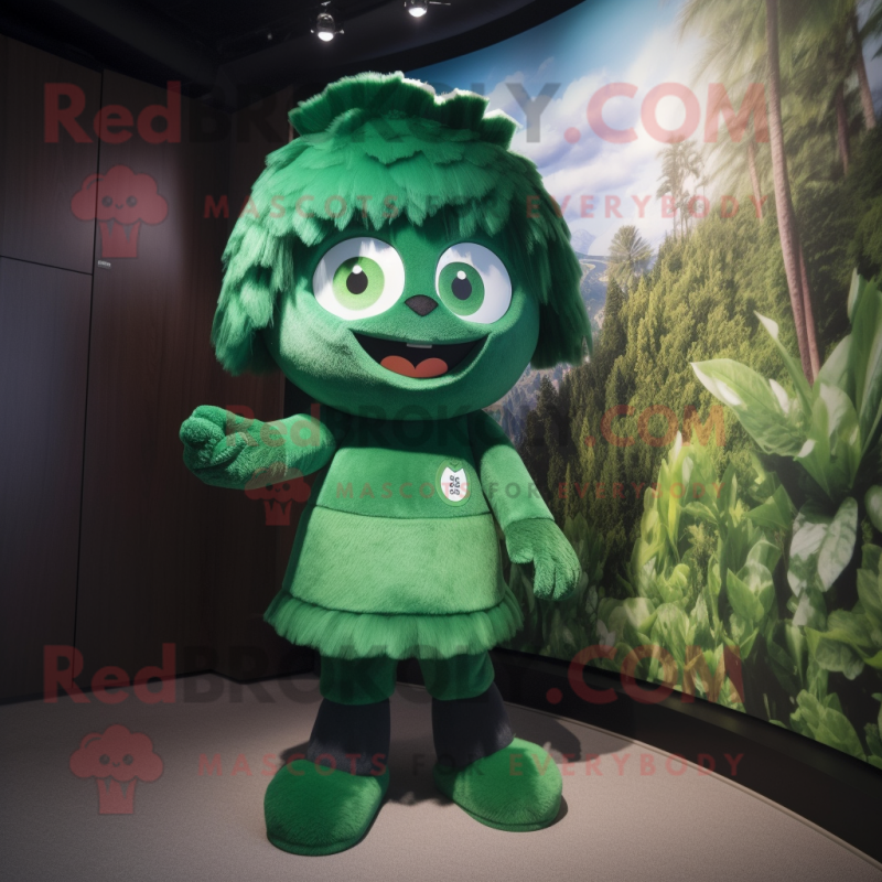 Forest Green Alliance mascot costume character dressed with a Romper and Hair clips Forest Green Alliance mascot costume character dressed with a Romper and Hair clips