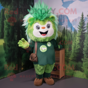 Forest Green Alliance mascot costume character dressed with a Romper and Hair clips