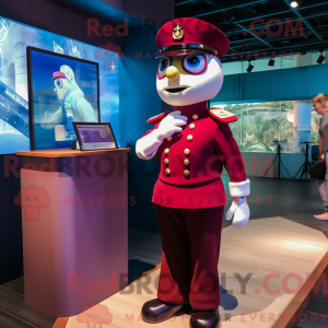Maroon Navy Soldier mascot...