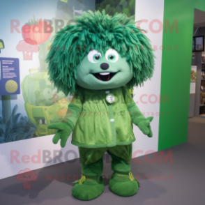 Forest Green Alliance mascot costume character dressed with a Romper and Hair clips