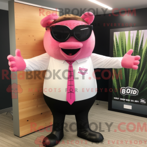Pink Bbq Ribs mascot...