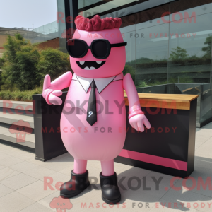 Pink Bbq Ribs maskot...