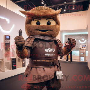 Brun Samurai maskot kostume...