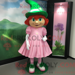 Pink Leprechaun Hat maskot...