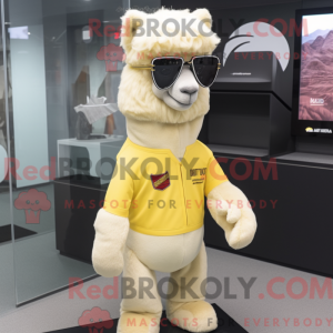 Gold Alpaca mascot costume...