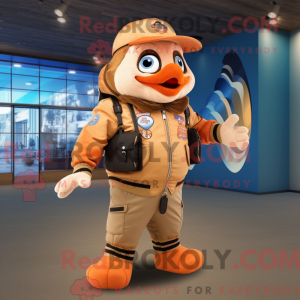 Tan Clown Fish mascot...