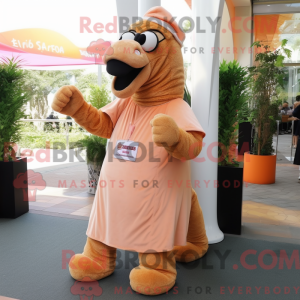 Peach Camel mascottekostuum...