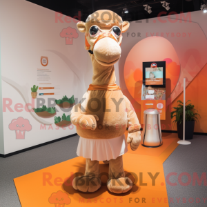 Peach Camel mascottekostuum...