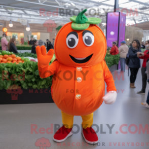 Fantasia de mascote de tomate laranja com moletom e luvas - Mascotes de tomate - REBROKO_340260 - RedBrokoly.com
