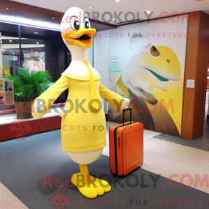 Gul Swan maskot kostume...