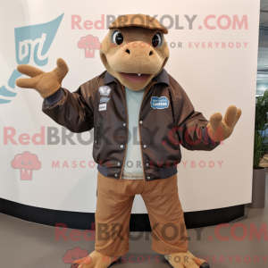 Brown Iguanodon mascot...