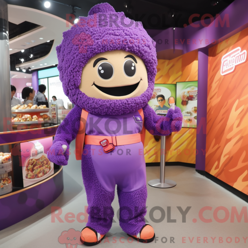 Fantasia de mascote de Ramen roxo com macacão e bolsas - Mascotes ramen - REBROKO_340336 - RedBrokoly.com