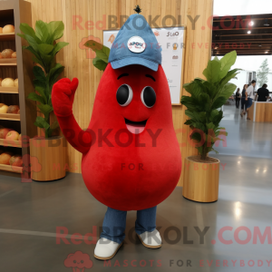 Red Pear maskot kostume...