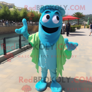 Cyan Paella Maskottchen...