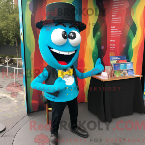 Cyan Paella maskot kostume...