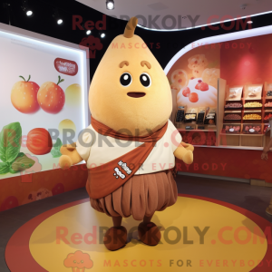 Brun Abrikos maskot kostume...